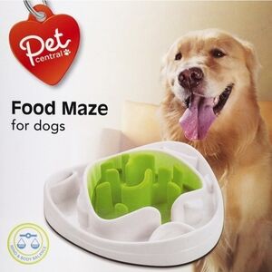 Pet Central Food Maze Pet Slow Feeder 2 Interchangeable Mazes Green/White